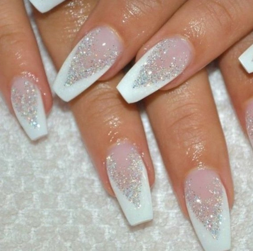 Sparkle Dusted V Tips | Press on Nails