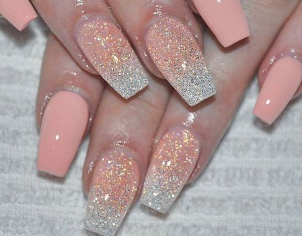 Pink Dusted Sparkle | Press on Nails