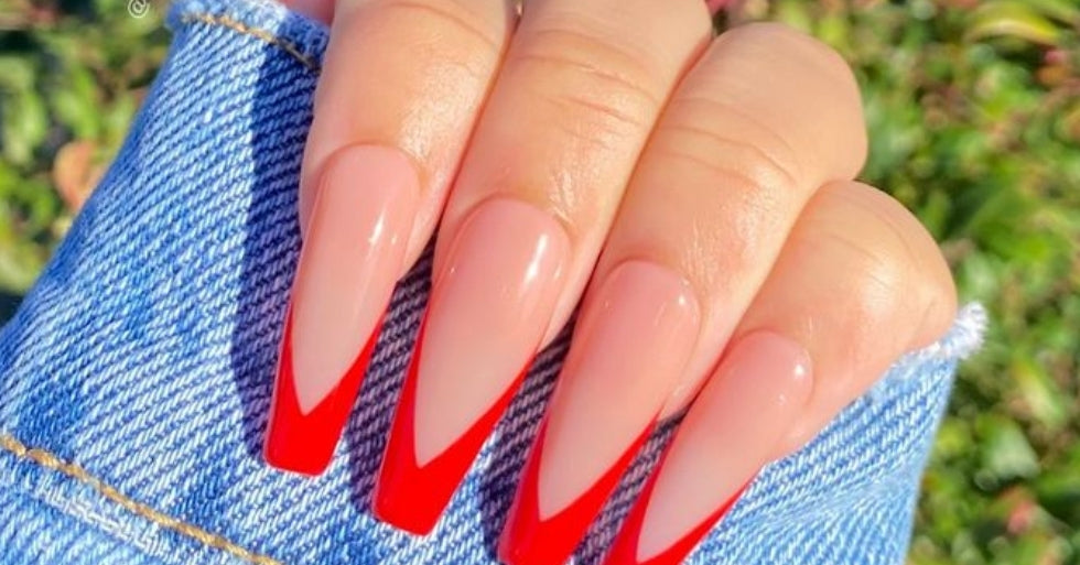Plain N Simple Red V Tips | Press on Nails