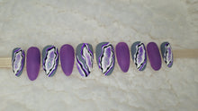 Load image into Gallery viewer, Purple Matte Geode Sparkle | Press on Nails
