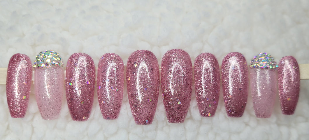 Pink Champagne Sparklez | Press on Nails