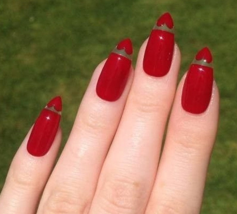 Red Heart Tips | Press on Nails