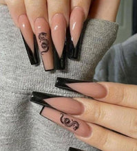 Load image into Gallery viewer, Nude Black Dragon V Tips | Press on Nails
