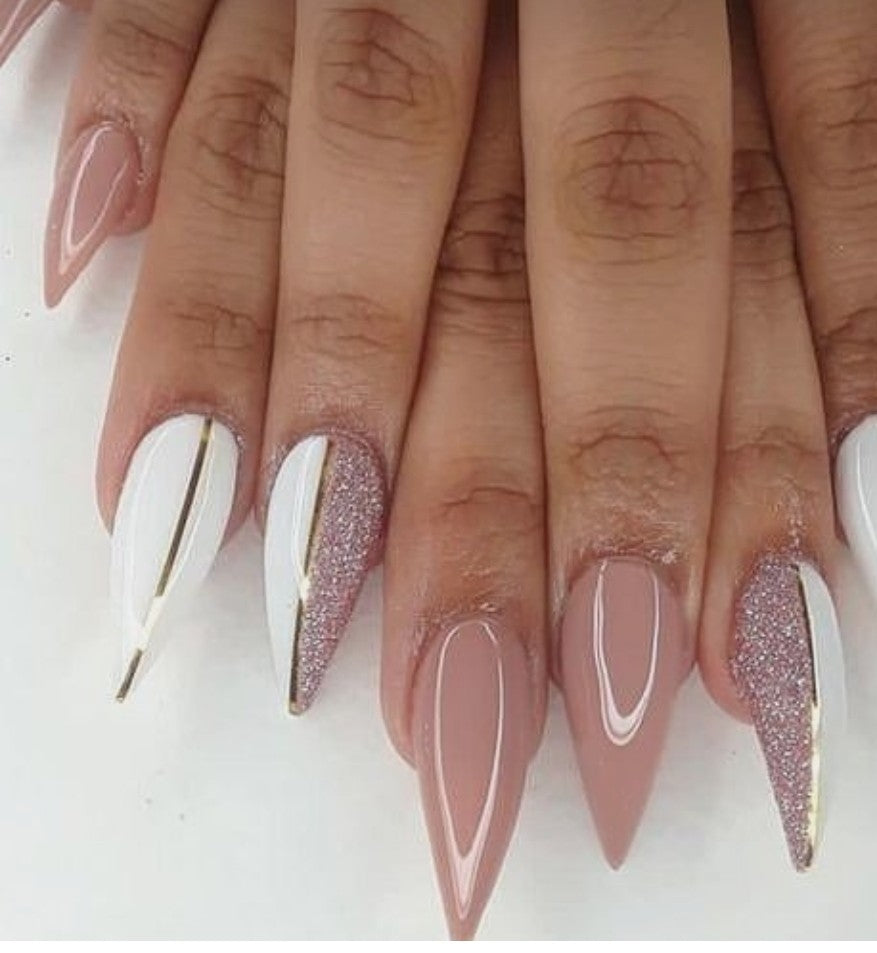 Nude Sparkle Gold Based | Press on Nails