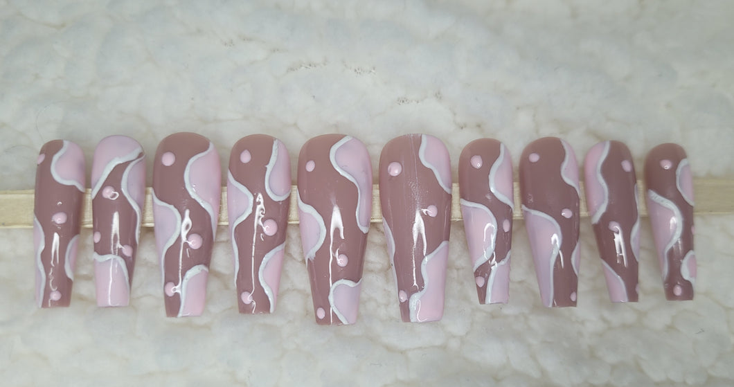 Strawberry Cow Hide | Press on Nails