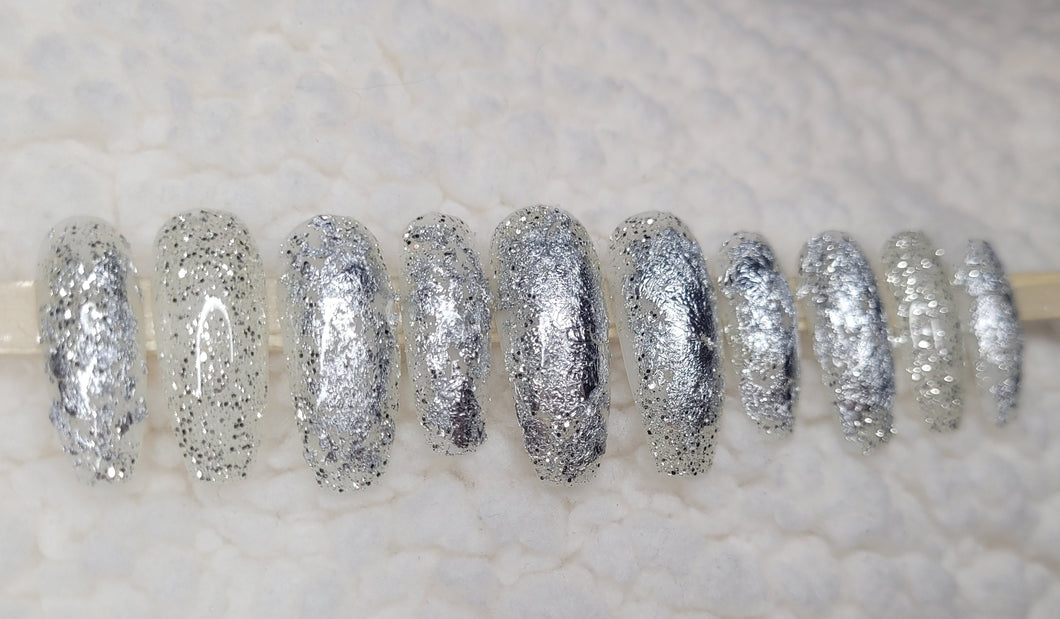 Silver Spark | Press on Nails