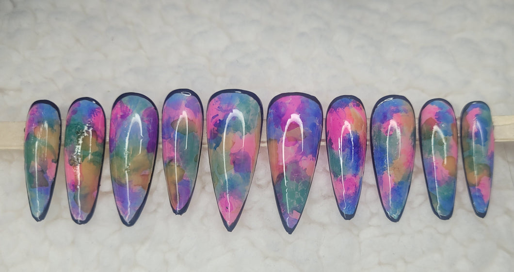 Spotted Rainbow Tips | Press on Nails