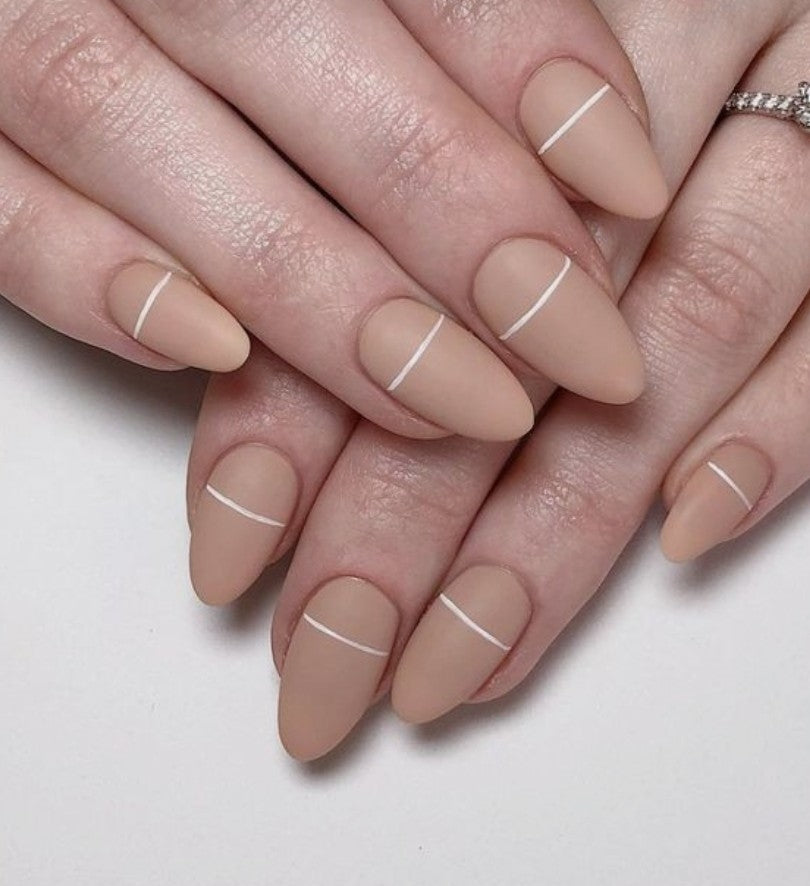 Matted Nude Line | Press on Nails