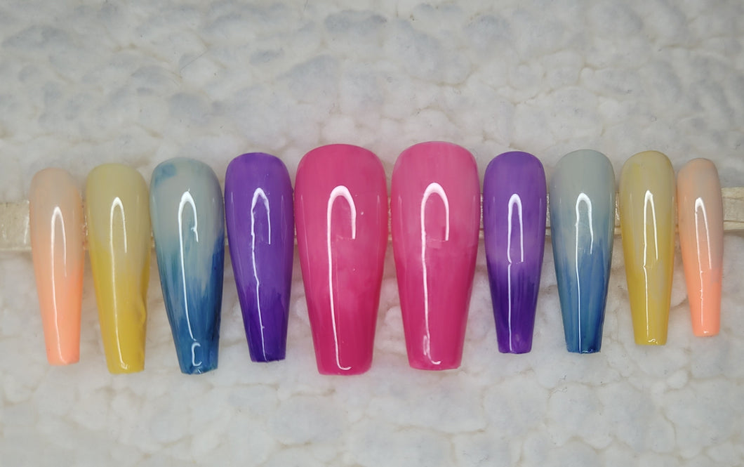 Colorful Ombre Mix | Press on Nails