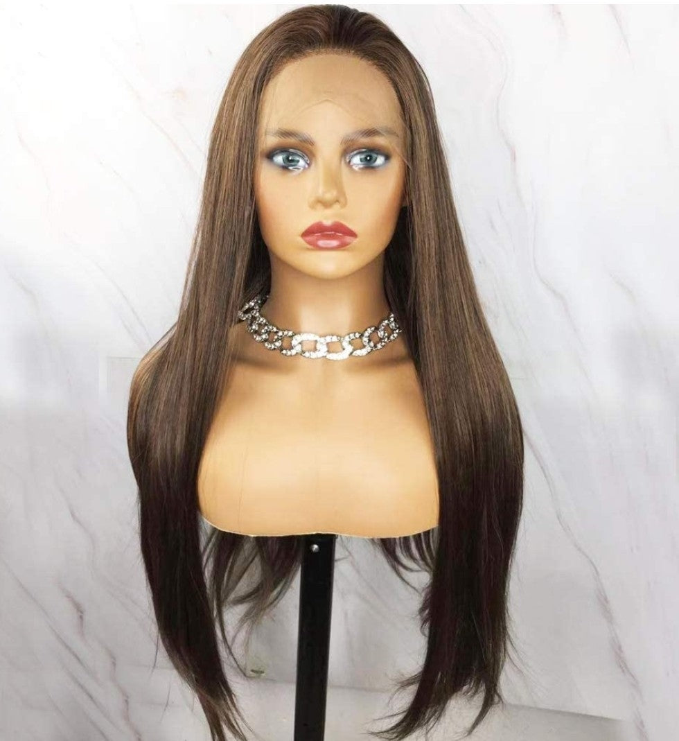 Long brown lacefront Wig