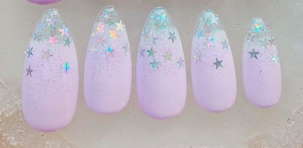 Pink Star Shine | Press on Nails