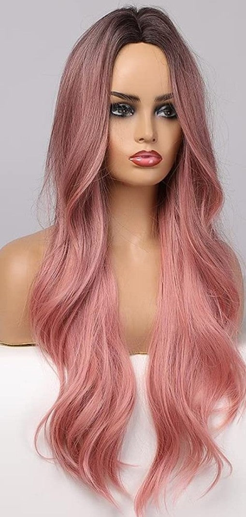 Pink Dark Rooted Wig
