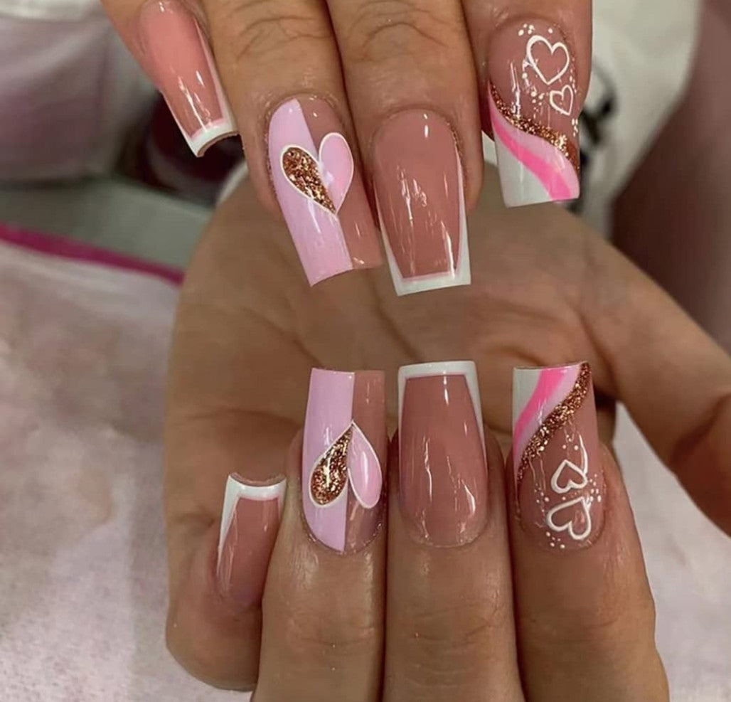 Lovely Pink Nude Hearts