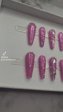 Load and play video in Gallery viewer, Pink Dazzling Diamondz | Press on Nails
